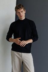 Black sweater on model