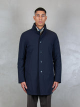 quilted button-fastening jacket
