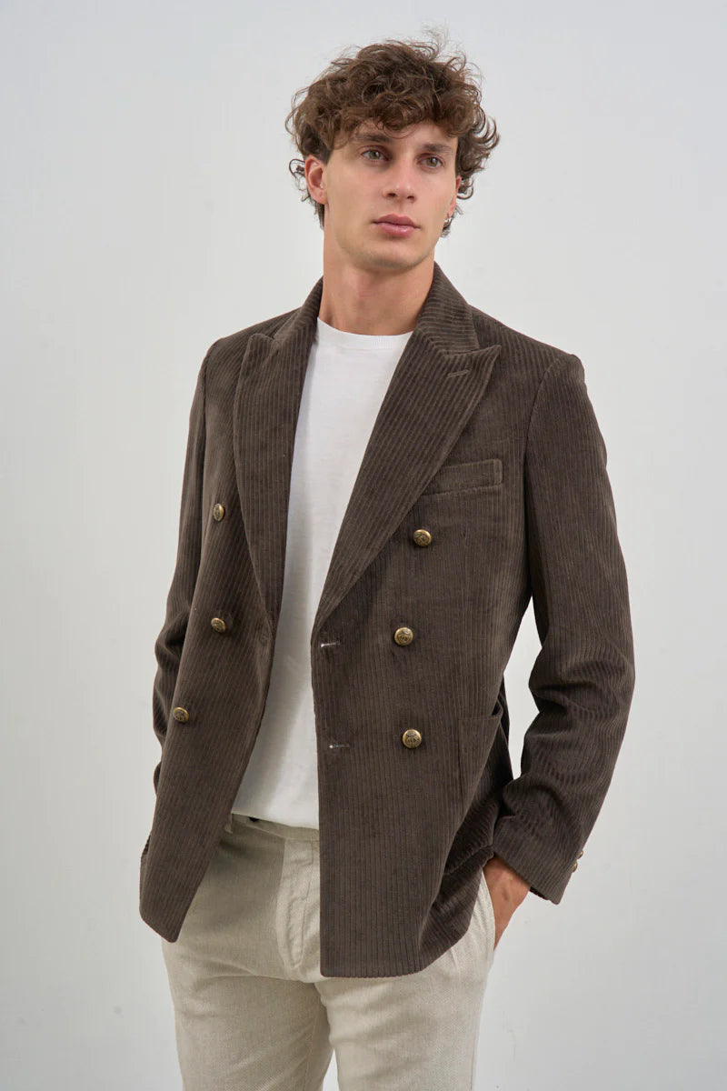 Corduroy double breasted on sale blazer