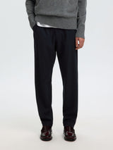 Pinstripe trousers dark navy