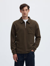 COTTON HALF-ZIP PULLOVER