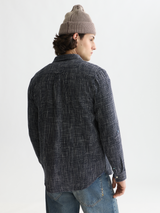 Melange waffle shirt back