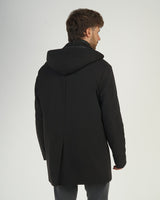 Long Black wool coat backside