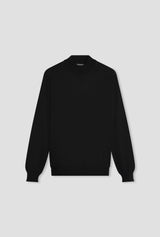 Black sweater flatlay