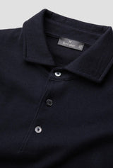 knit polo with shirt collar