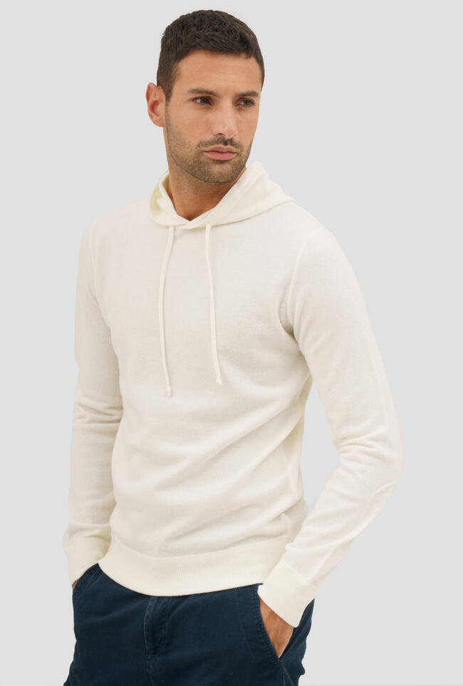 Carded wool hoodie