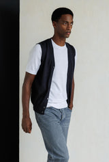 Charcoal sweater vest model