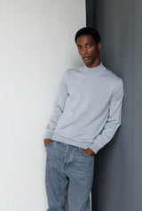 Grey sweater on model