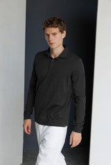 Charcoal polo longsleeve