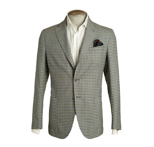 Green mini check blazer