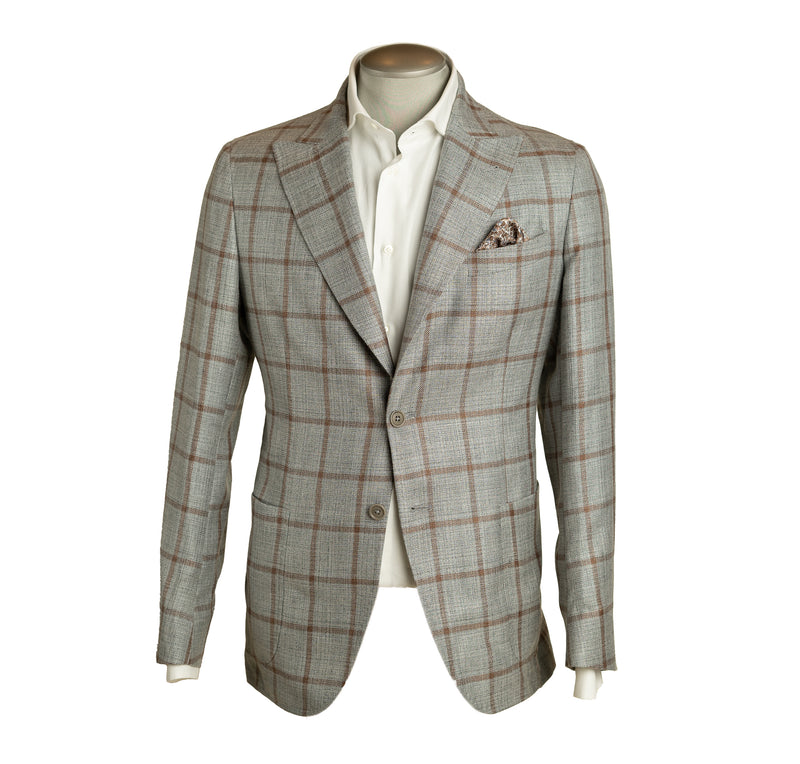 Grey/brown check blazer
