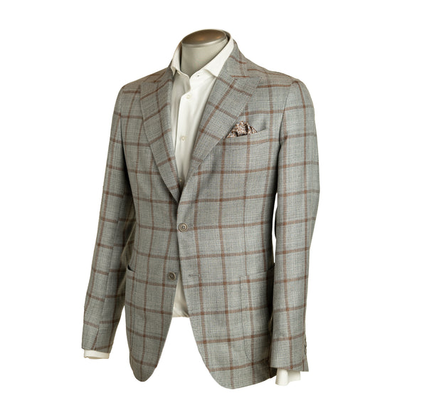 Grey/brown check blazer