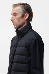 quilted button-fastening jacket side