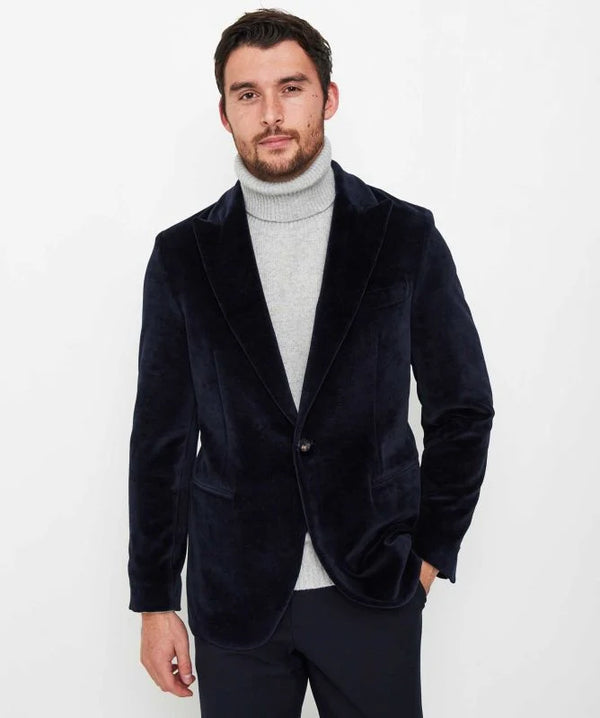 Navy velvet sport sales coat