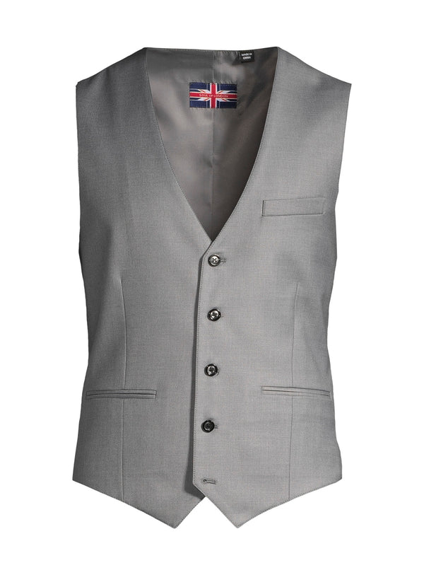 Light Grey Vest In Poly-Viscose