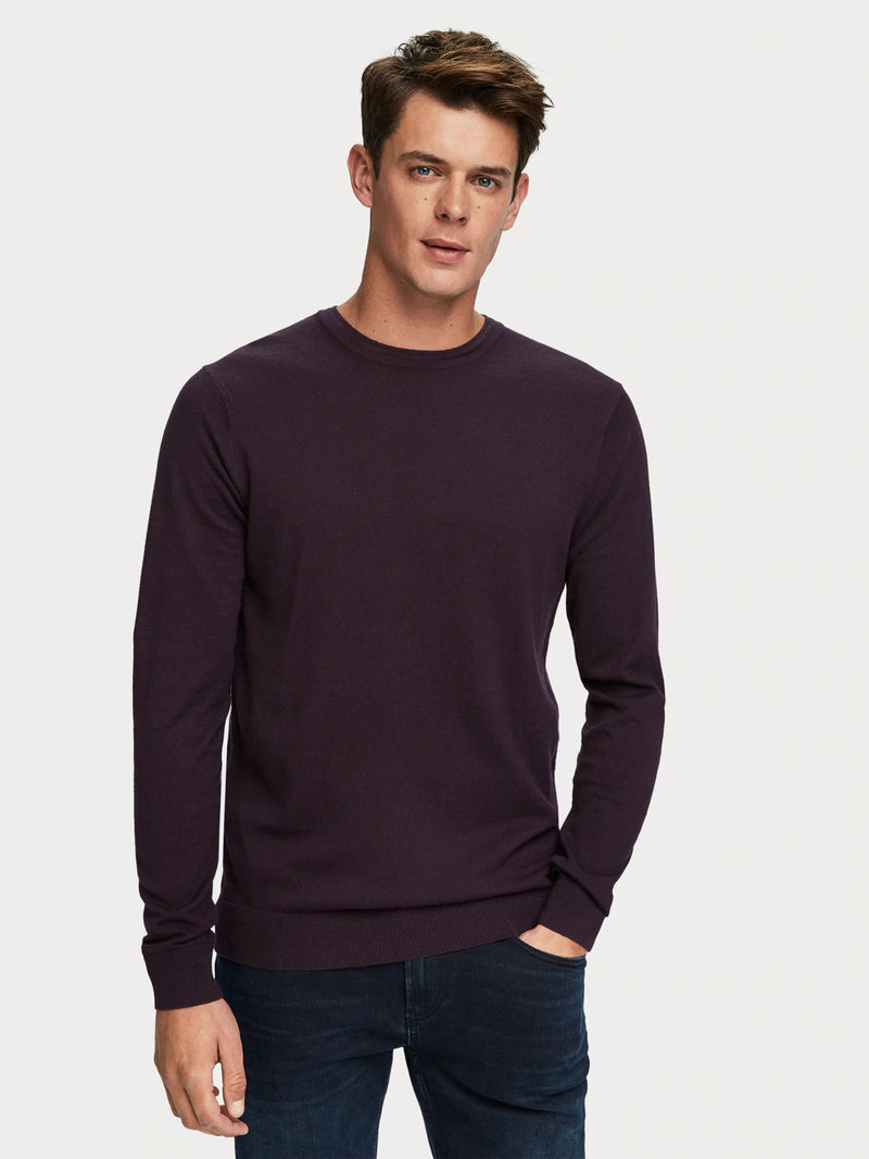 Scotch & Soda Cotton Cashmere Mauve Pullover Sweater