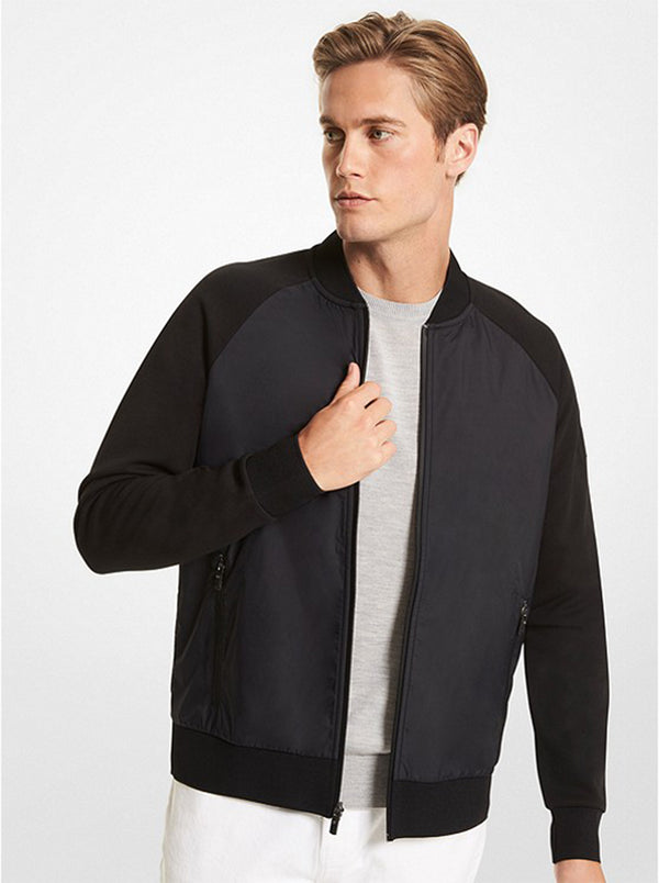 Michael Kors Two-toned cotton blend varsity jacket